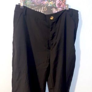 Black wide leg work pants